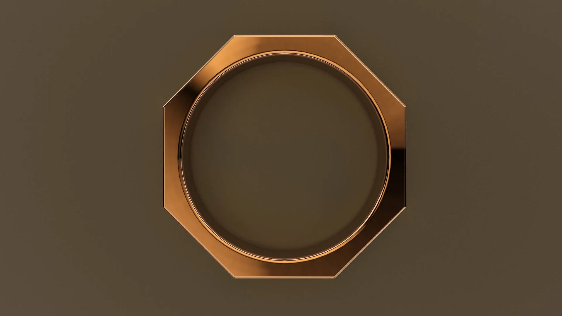 Polished Rose Gold 6mm Octagon Bolt Wedding Band