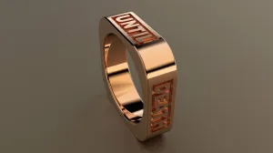 Polished Rose Gold 6mm Square Message Wedding Band