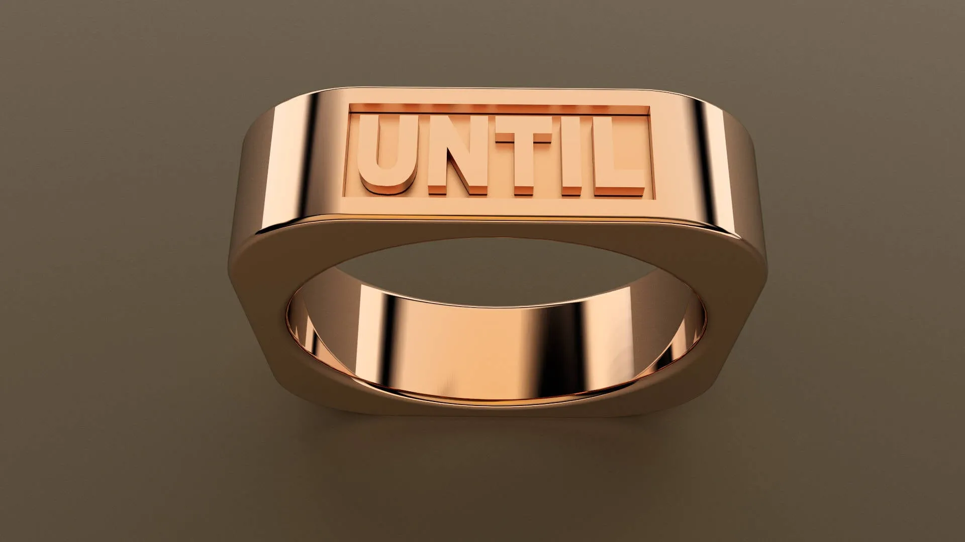 Polished Rose Gold 6mm Square Message Wedding Band