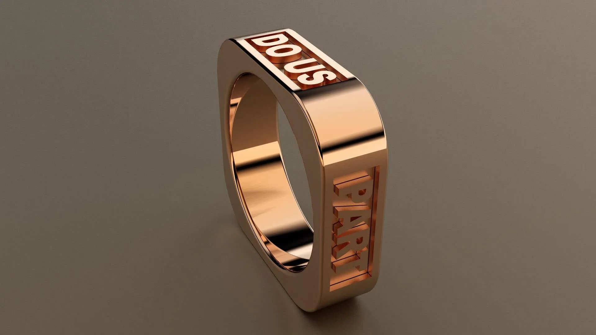 Polished Rose Gold 6mm Square Message Wedding Band