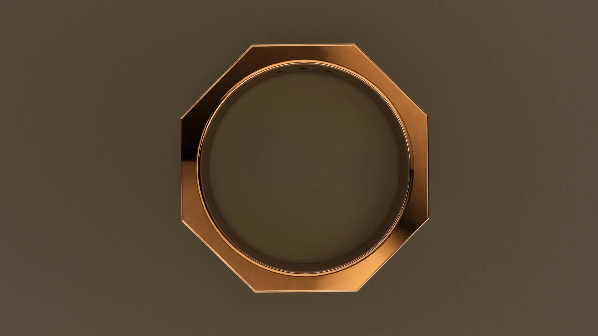 Polished Rose Gold Diamond 6mm Octagon Wedding Band