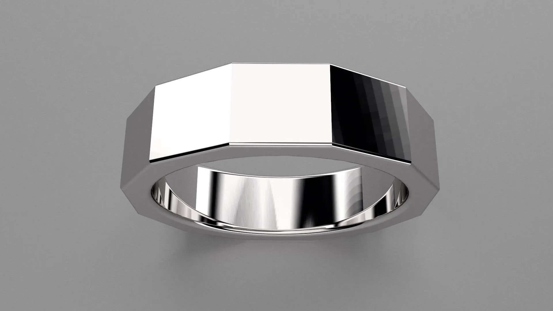 Polished Sterling Silver 6mm 12 Sided Bolt Wedding Band