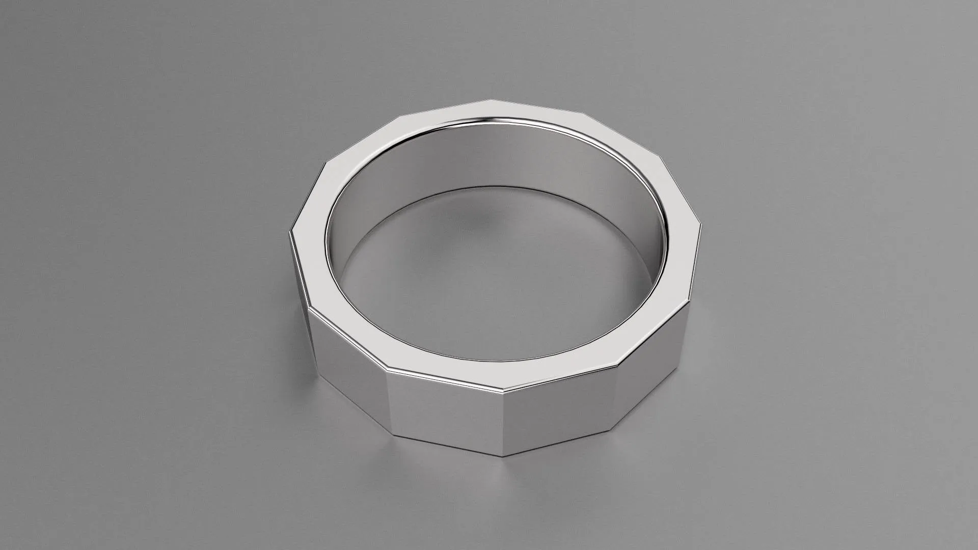 Polished Sterling Silver 6mm 12 Sided Bolt Wedding Band