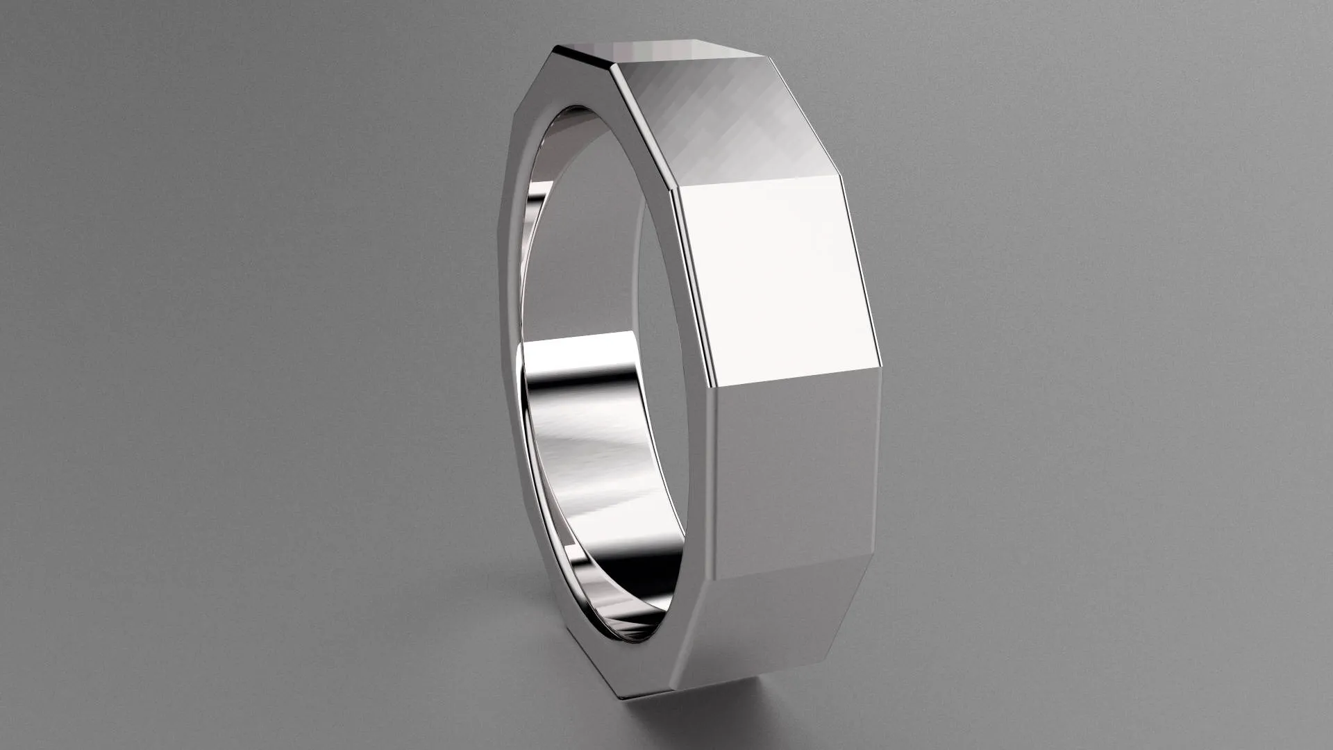 Polished Sterling Silver 6mm 12 Sided Bolt Wedding Band