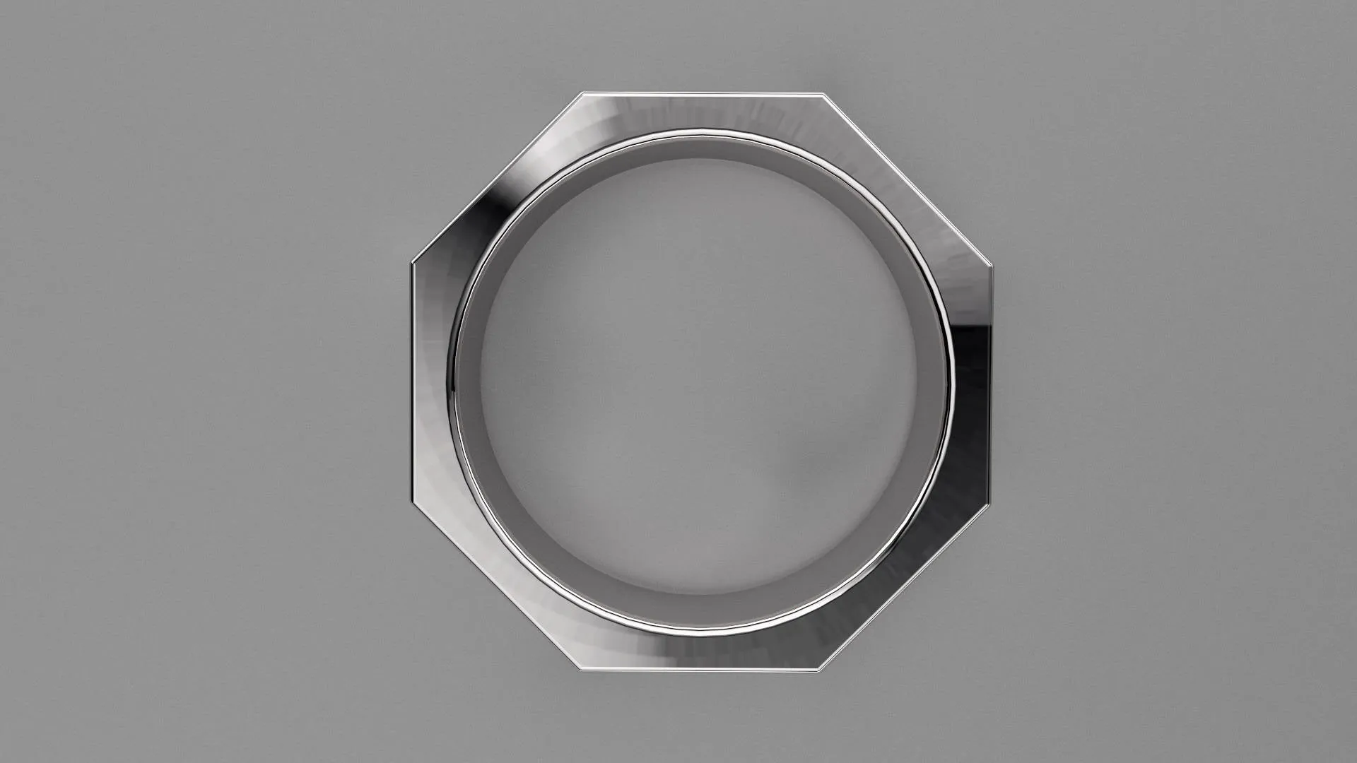 Polished Sterling Silver 8mm Octagon Bolt Wedding Band