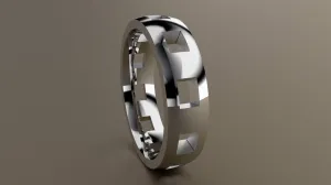 Polished White Gold 6mm Cutout Wedding Band