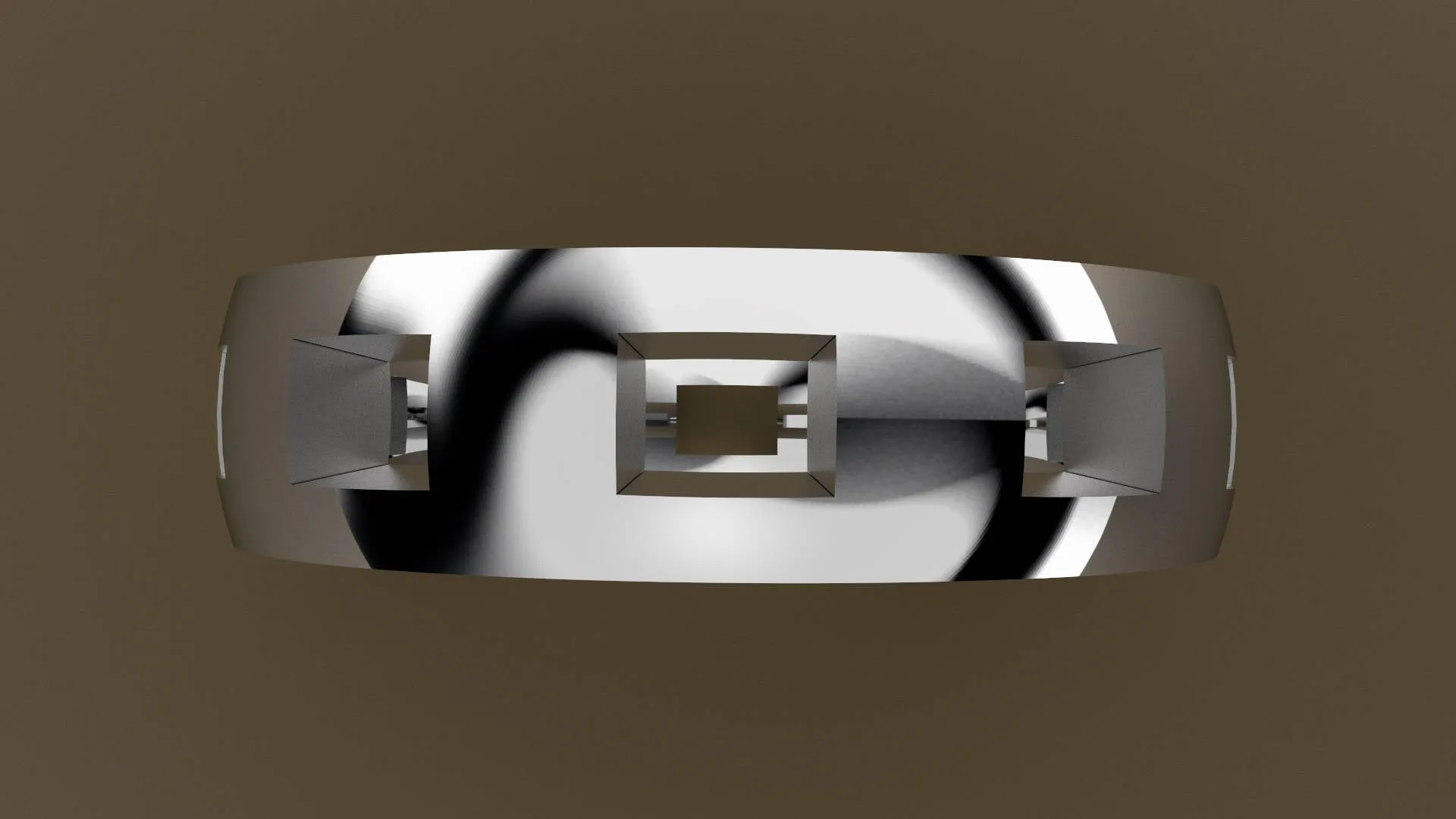 Polished White Gold 6mm Cutout Wedding Band