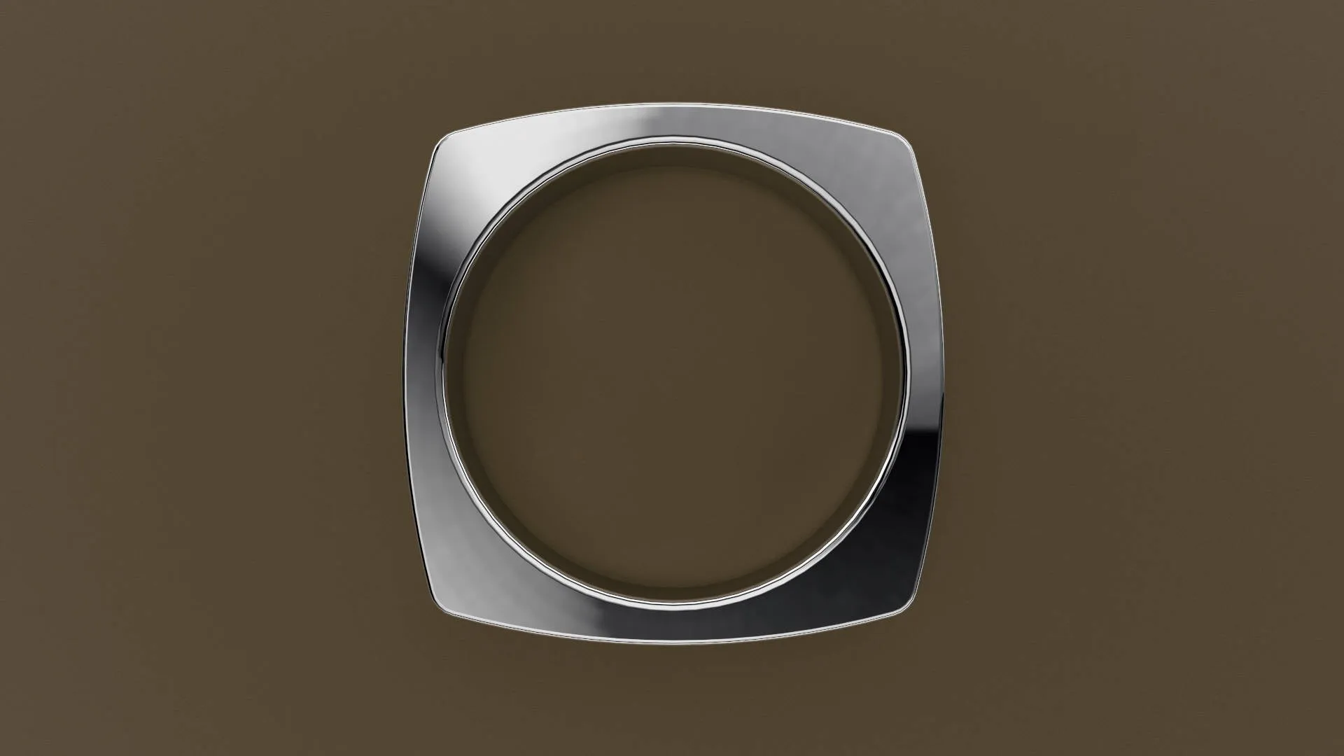 Polished White Gold 6mm Euro Square Wedding Band