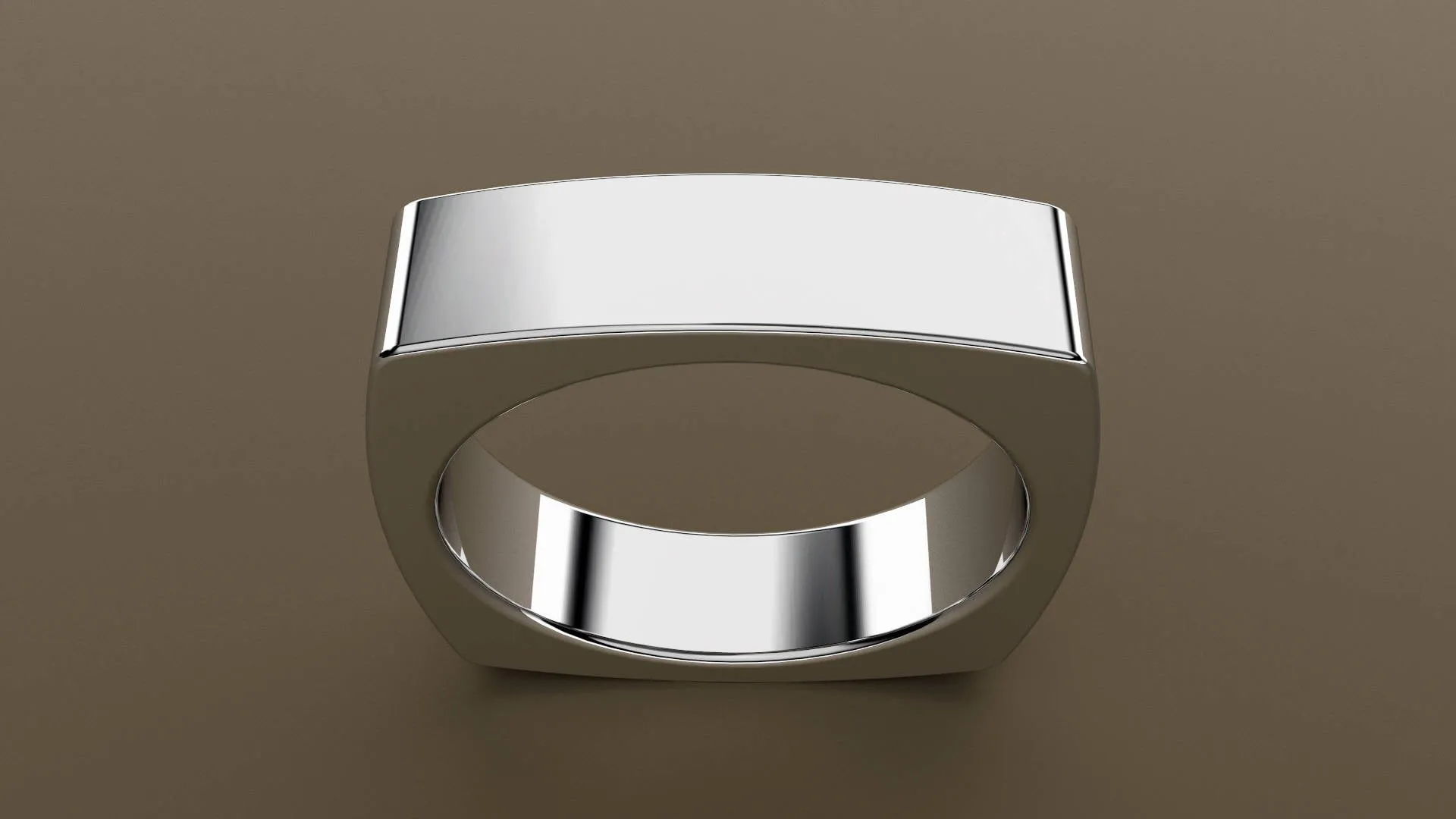 Polished White Gold 6mm Euro Square Wedding Band
