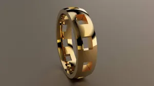 Polished Yellow Gold 6mm Cutout Wedding Band