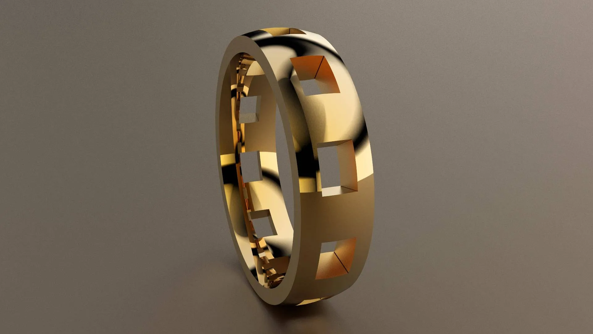 Polished Yellow Gold 6mm Cutout Wedding Band