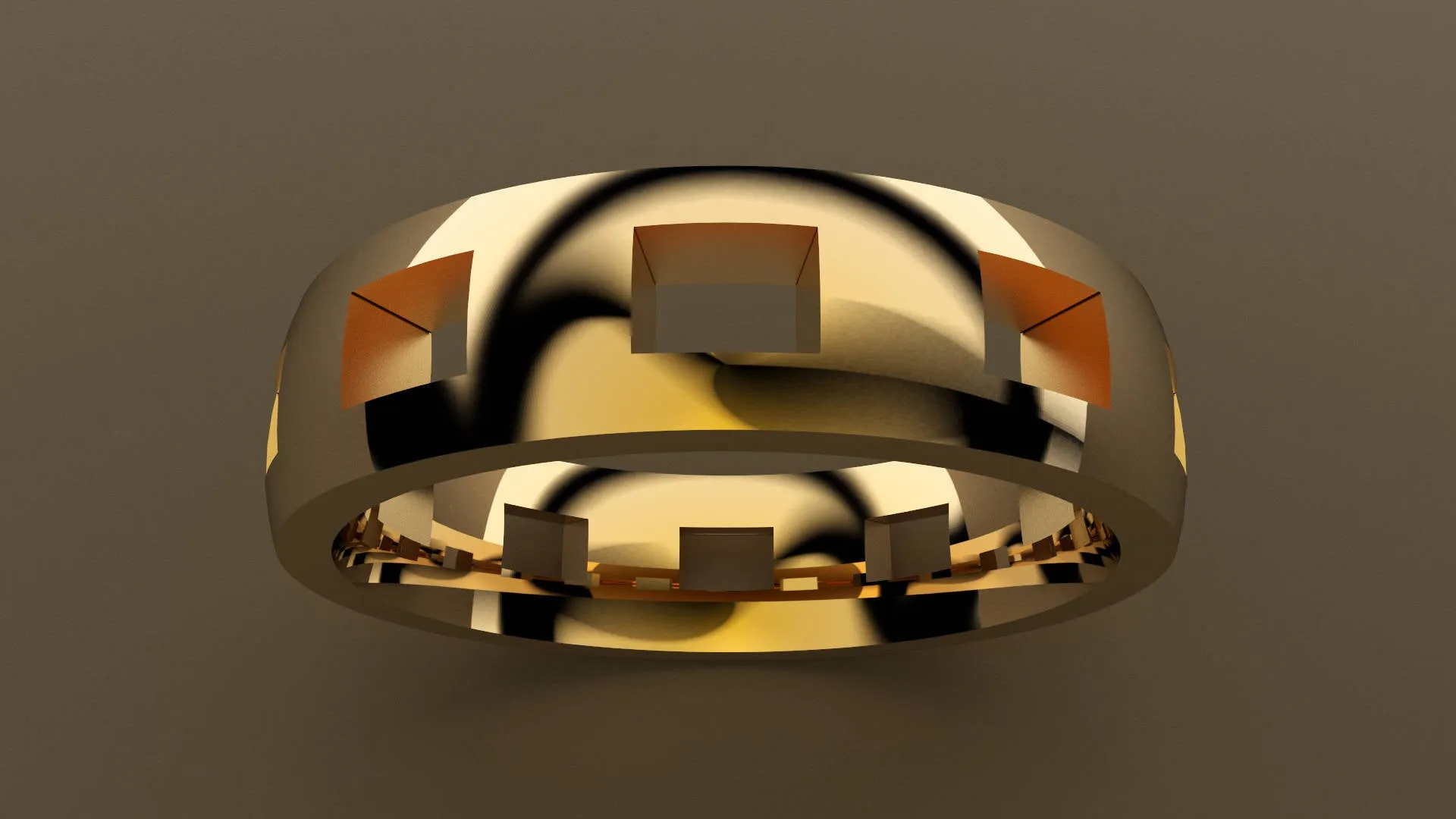 Polished Yellow Gold 6mm Cutout Wedding Band