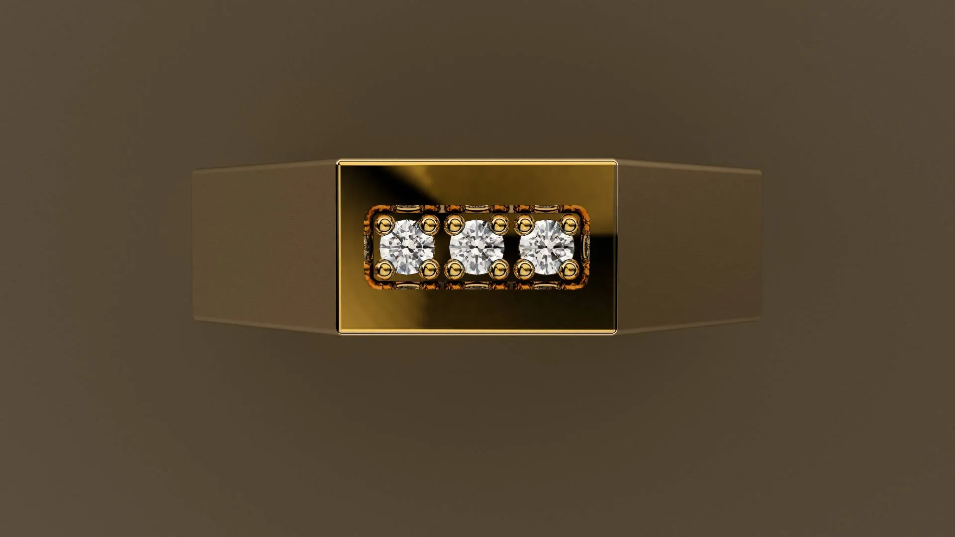 Polished Yellow Gold Diamond 6mm Octagon Wedding Band