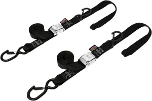 POWERTYE 30572-ST 1 1/2" Fat Ratchet Straps w/Soft Tye & Secure Hooks