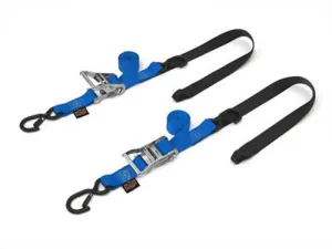 POWERTYE 30573-ST 1 1/2" Fat Ratchet Straps w/Soft Tye & Secure Hooks