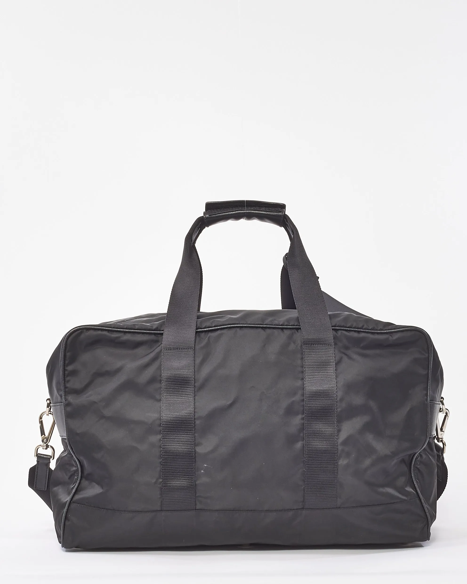 Prada Black Nylon Large Travel Duffle Bag