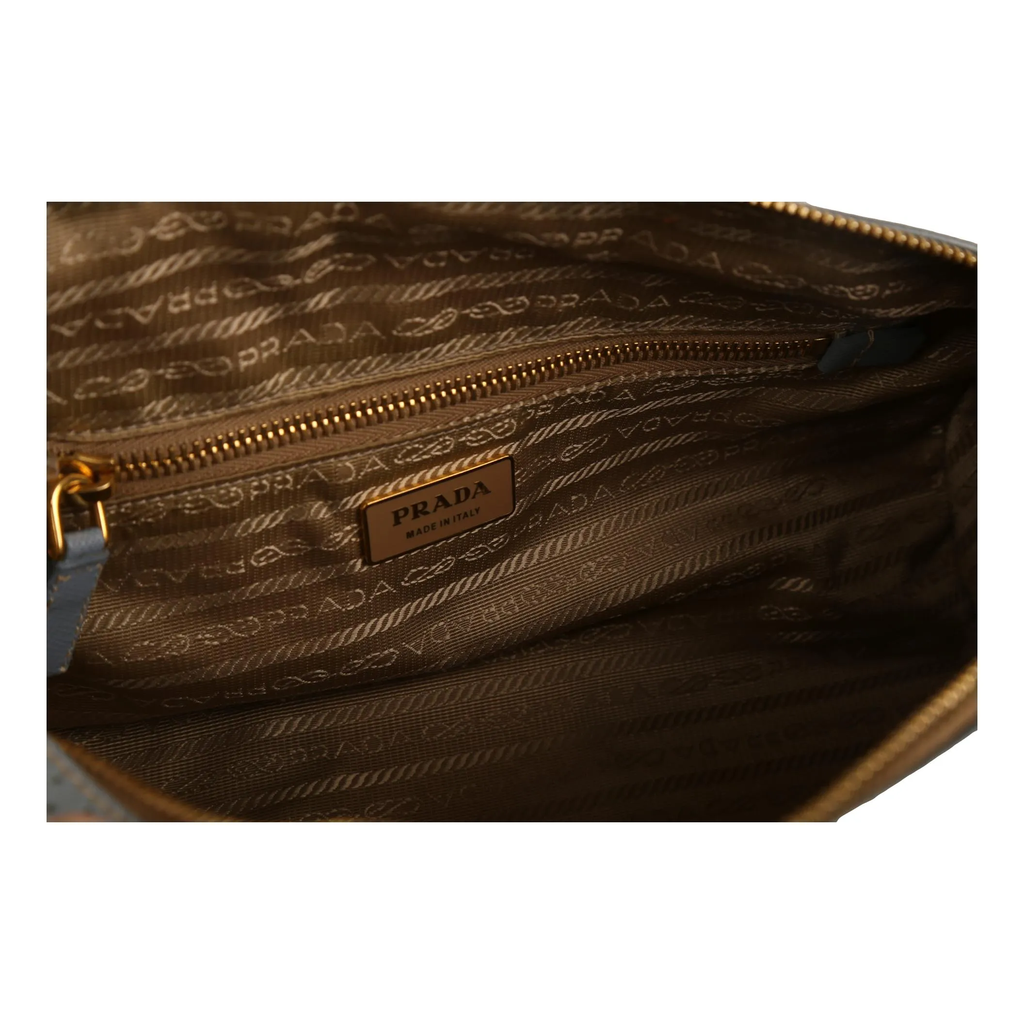 Prada Blue Perforated Cylinder Shoulder Bag