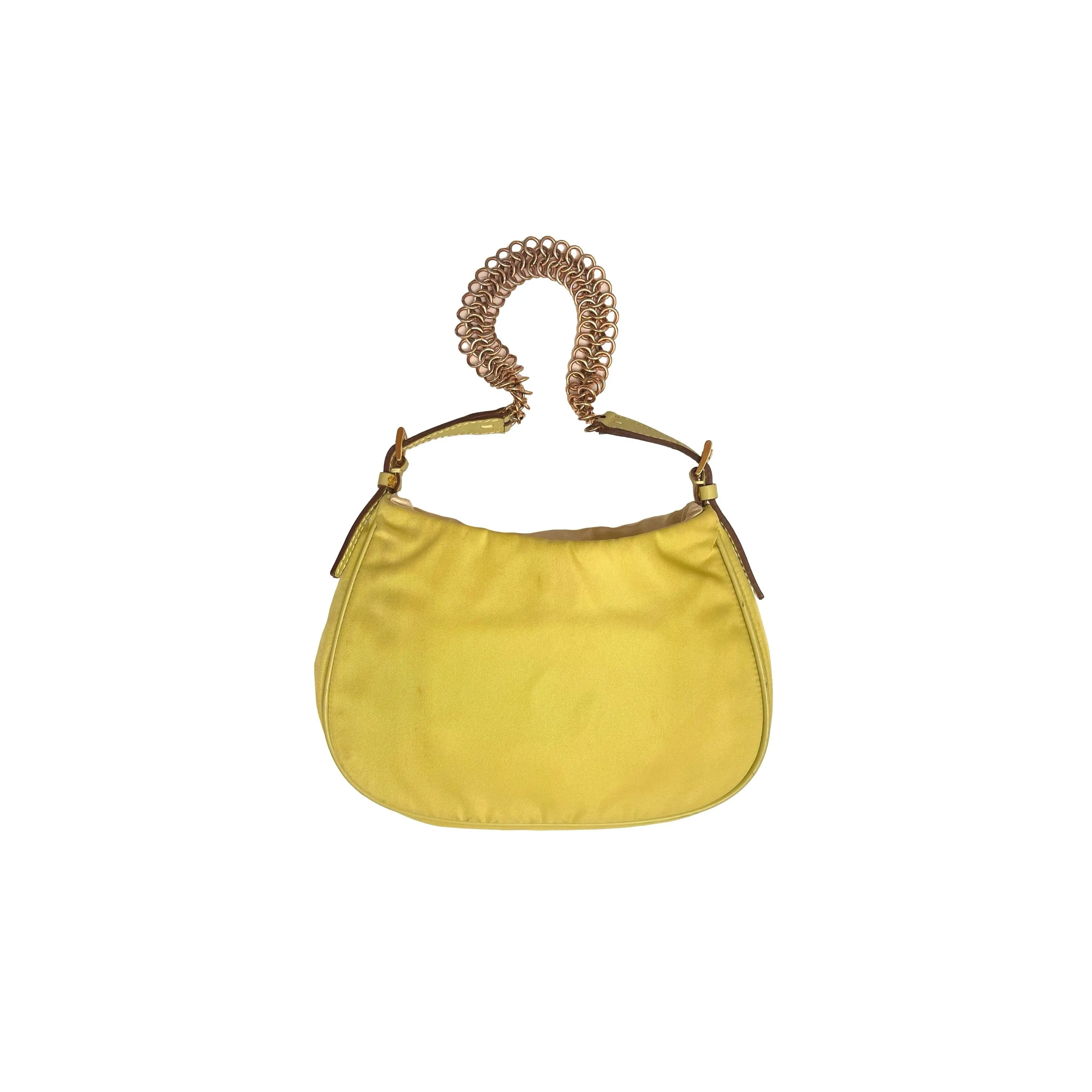 Prada Chartreuse Mini Nylon Chain Bag