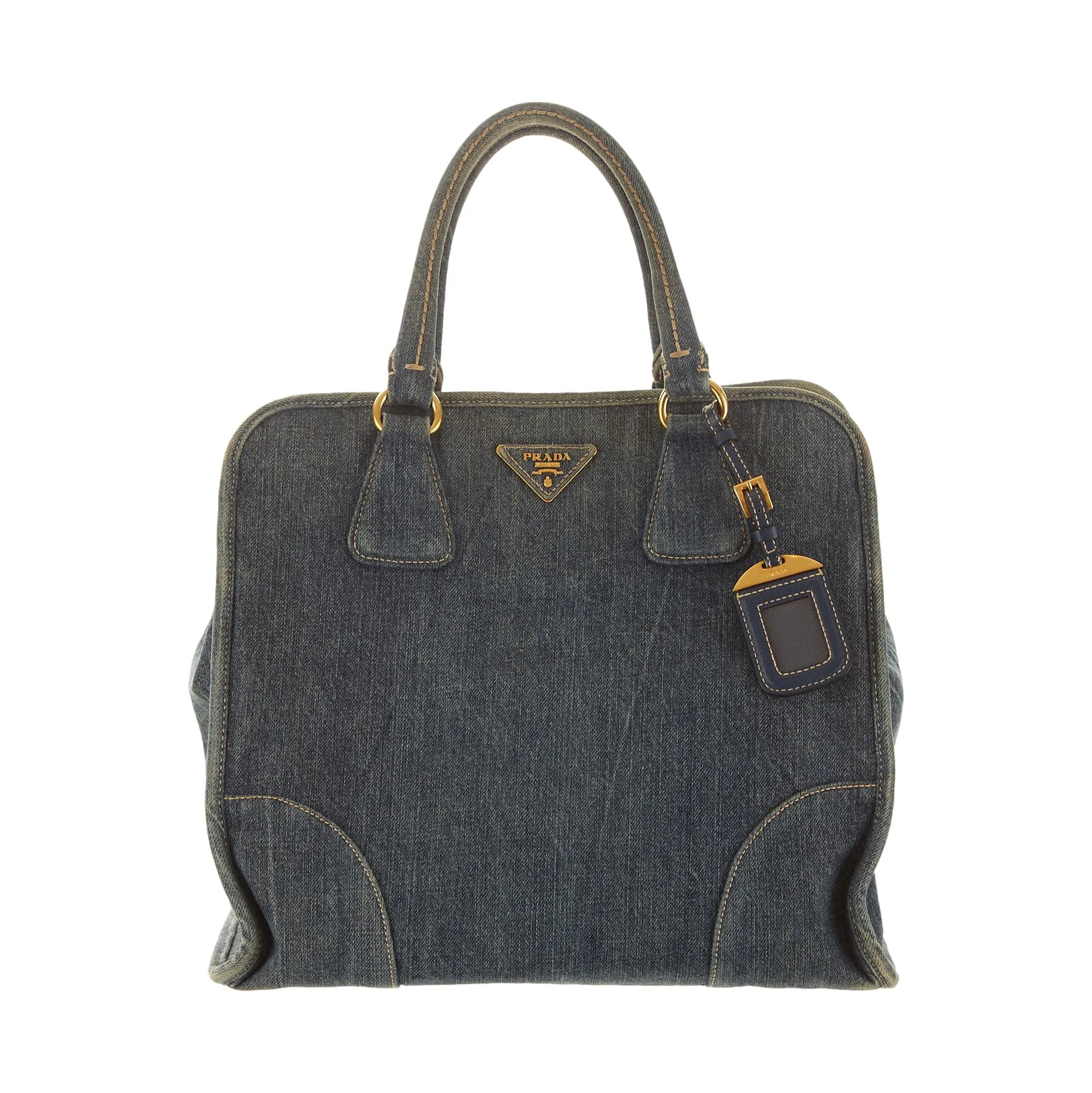 Prada Denim Top Handle Bag
