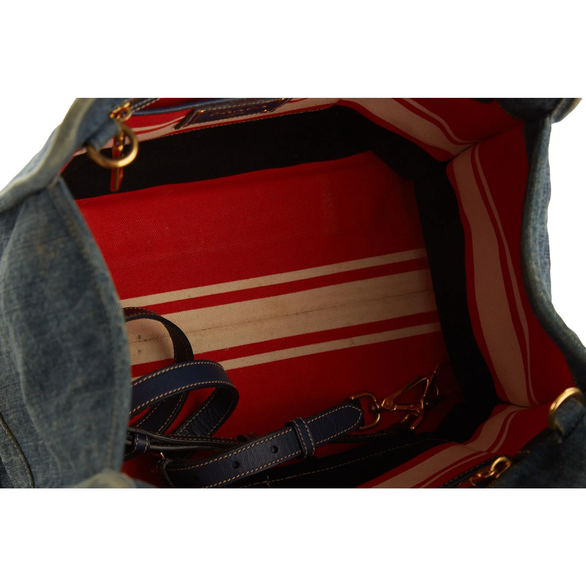 Prada Denim Top Handle Bag