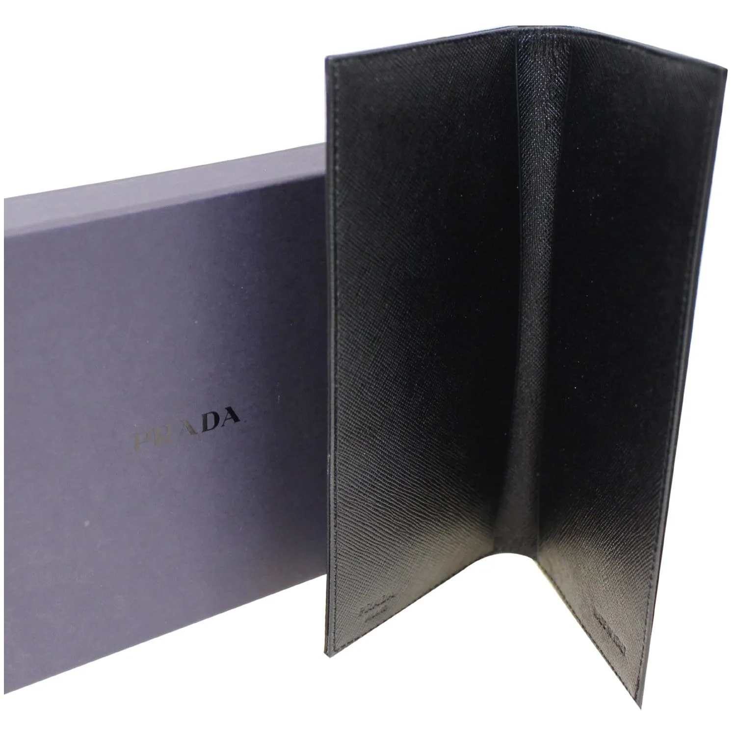 PRADA Nylon Checkbook Cover Wallet Black