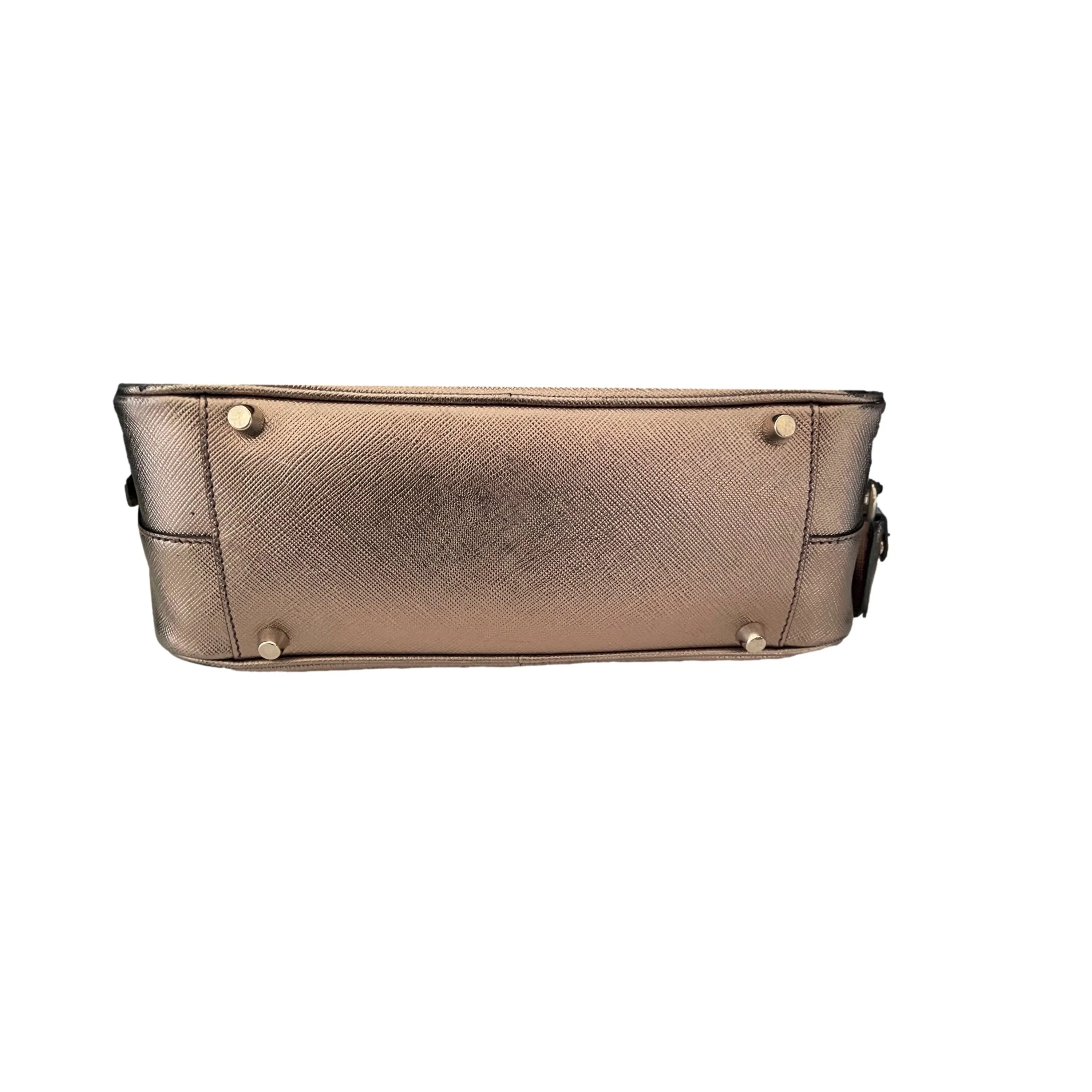 Prada Pewter Logo Top Handle Bag