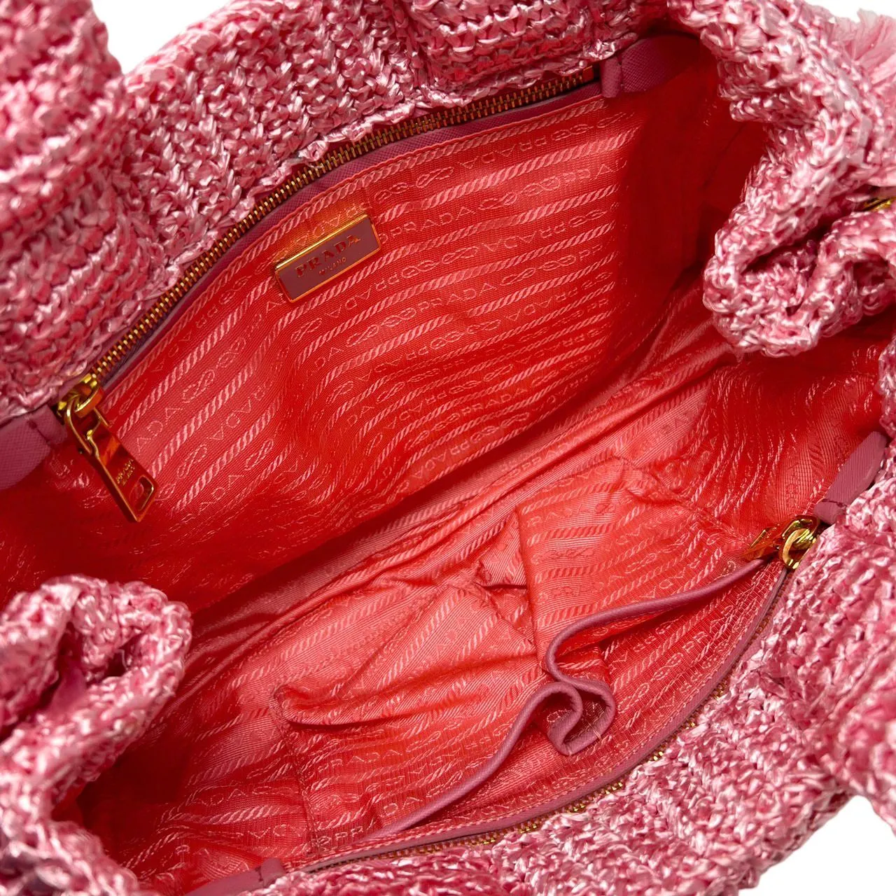 Prada Pink Fringe Jumbo Top Handle Bag