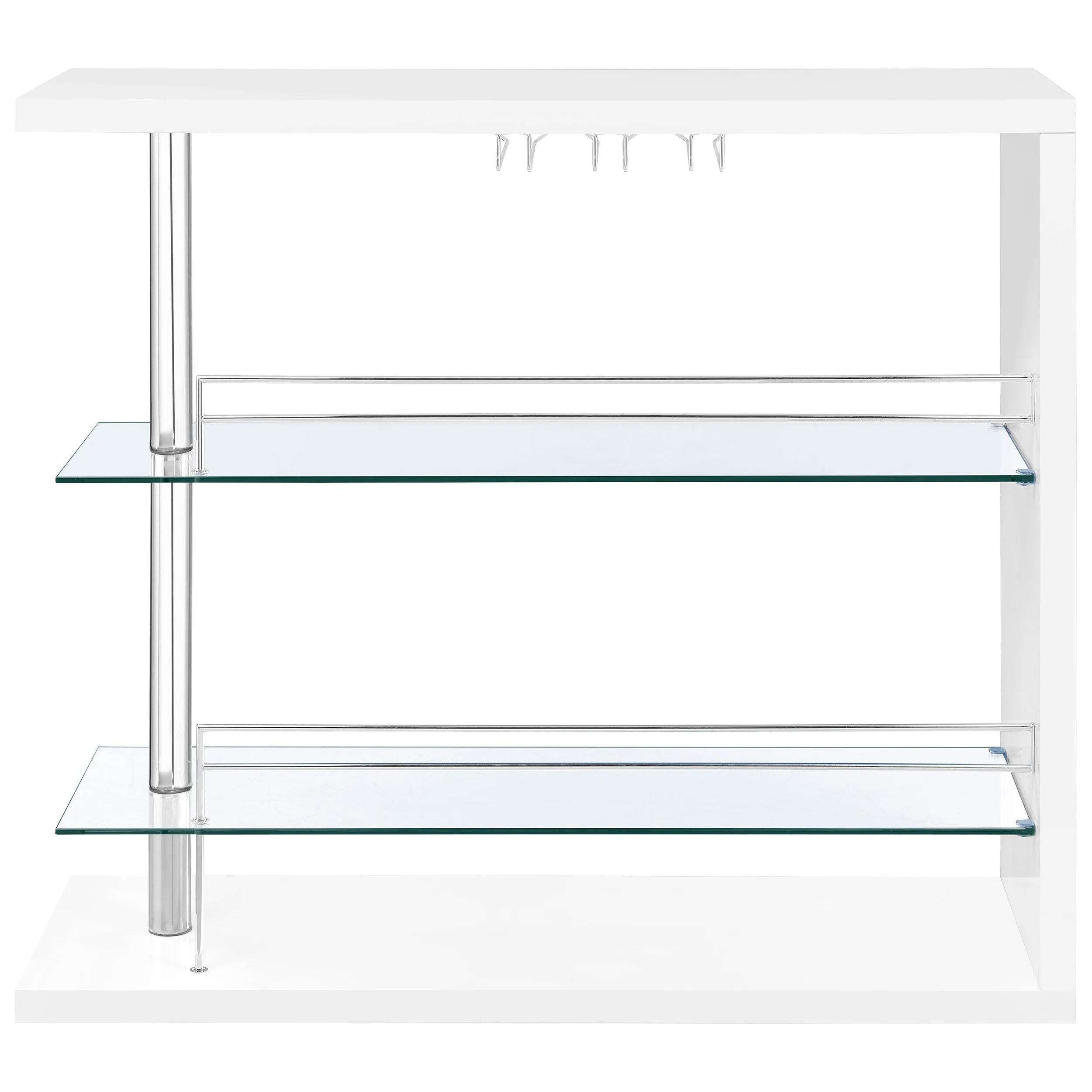 Prescott Rectangular Home Bar Table White High Gloss