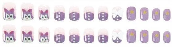 Press On Nails Purple Glossy Square 3D Nail Kit