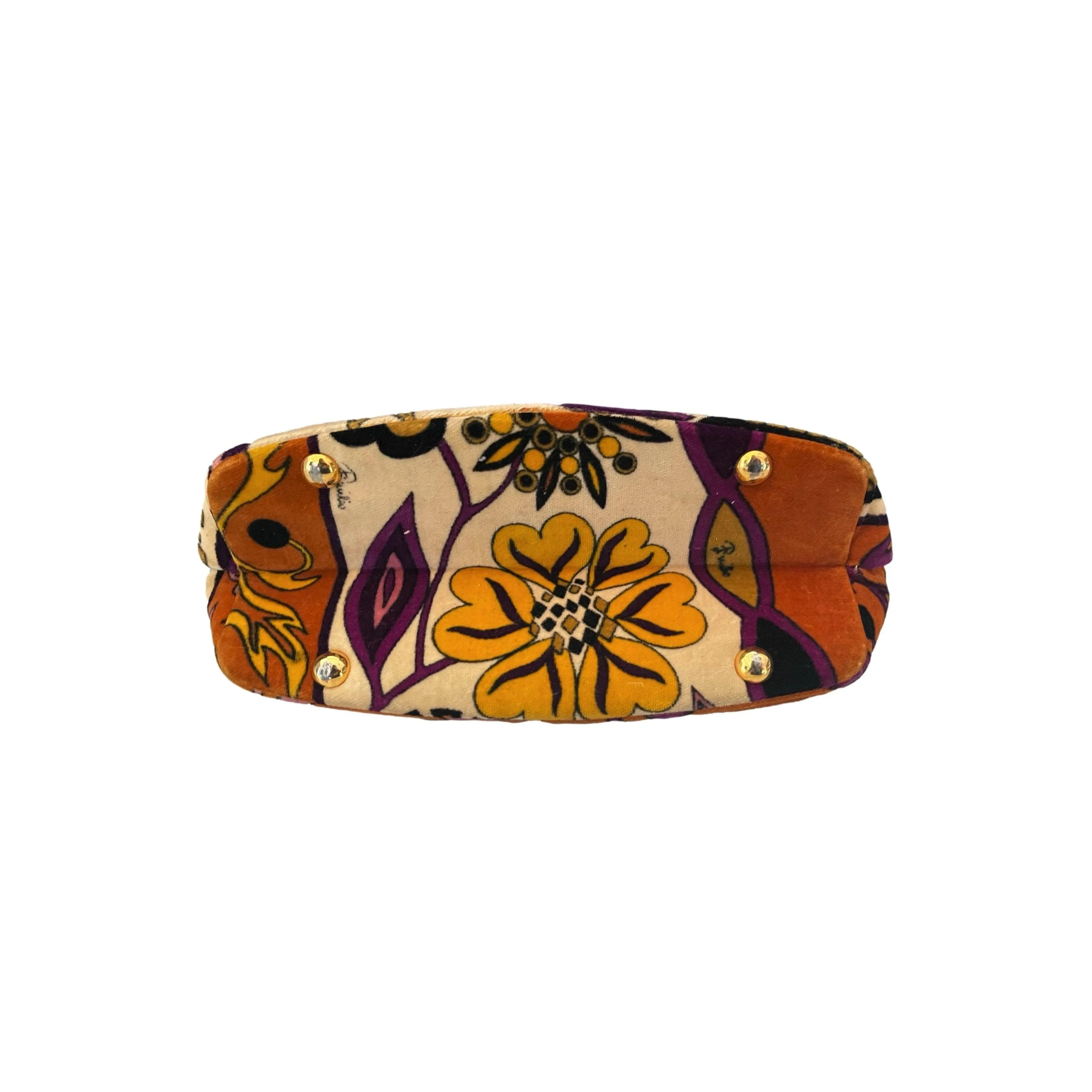 Pucci Amber Print Velvet Clasp Shoulder Bag