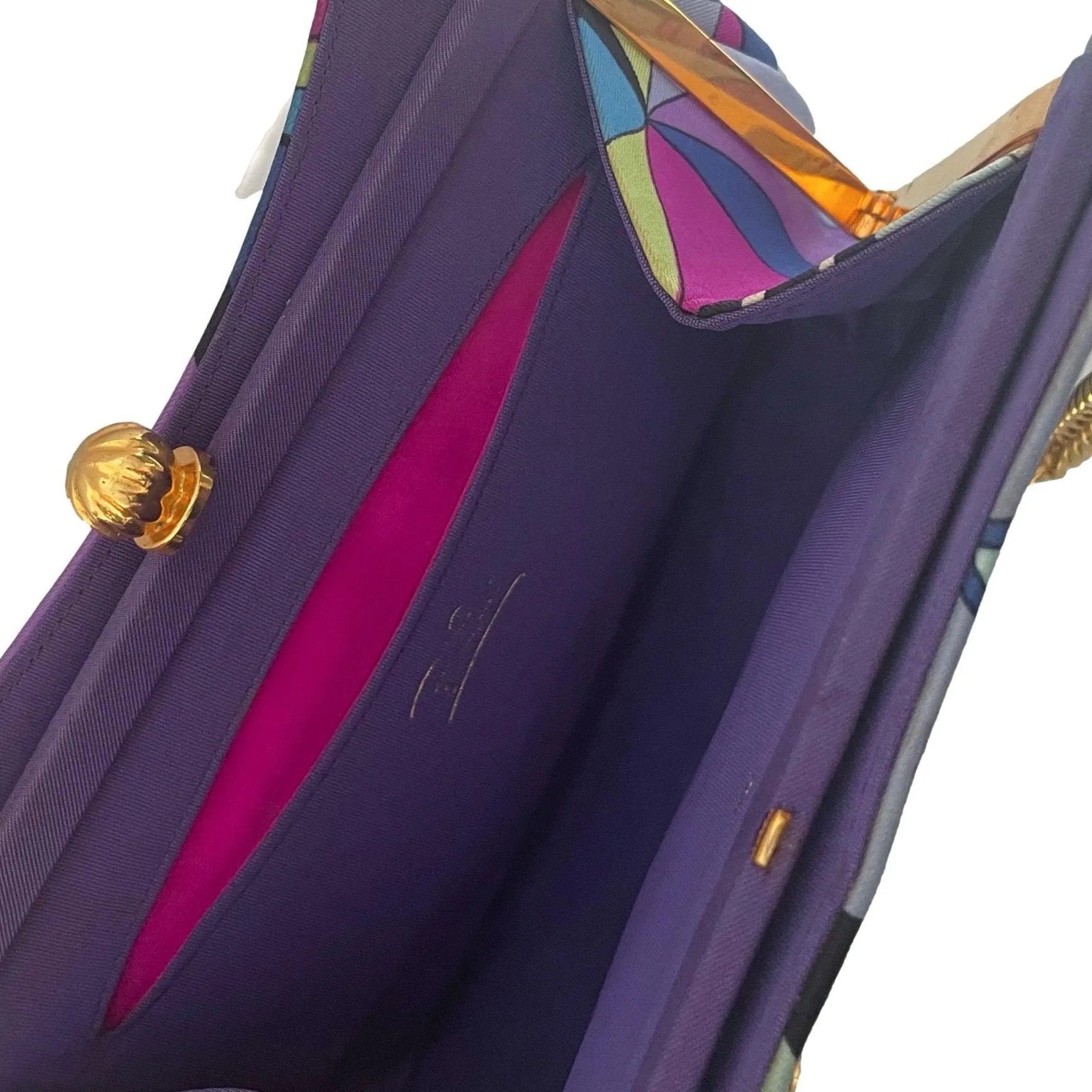 Pucci Baby Blue Silk Mini Chain Bag
