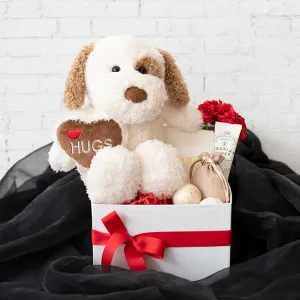 Puppy Spot w Hugs Heart Plush Toy White (25cmST)