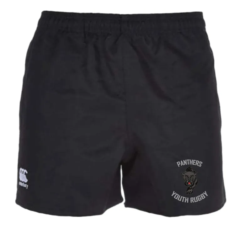 P.Y.R.C. Canterbury Black Professional Polyester Pocketed Rugby Shorts