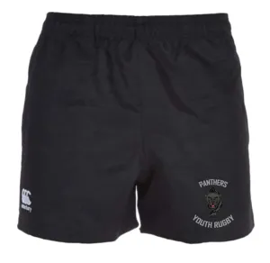 P.Y.R.C. Canterbury Black Professional Polyester Pocketed Rugby Shorts