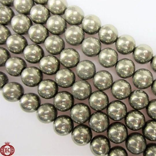 Pyrite Beads Smooth Round