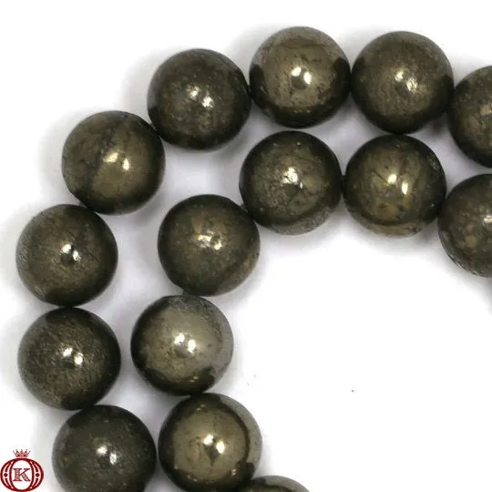 Pyrite Beads Smooth Round