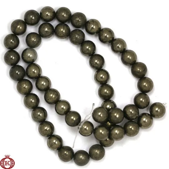 Pyrite Beads Smooth Round