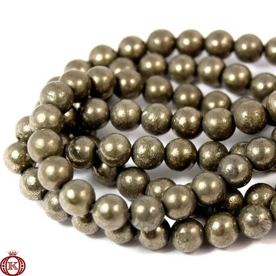Pyrite Beads Smooth Round