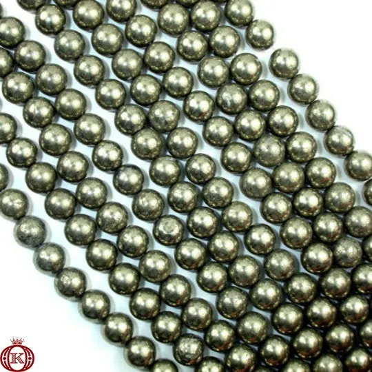 Pyrite Beads Smooth Round