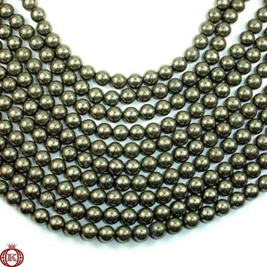 Pyrite Beads Smooth Round