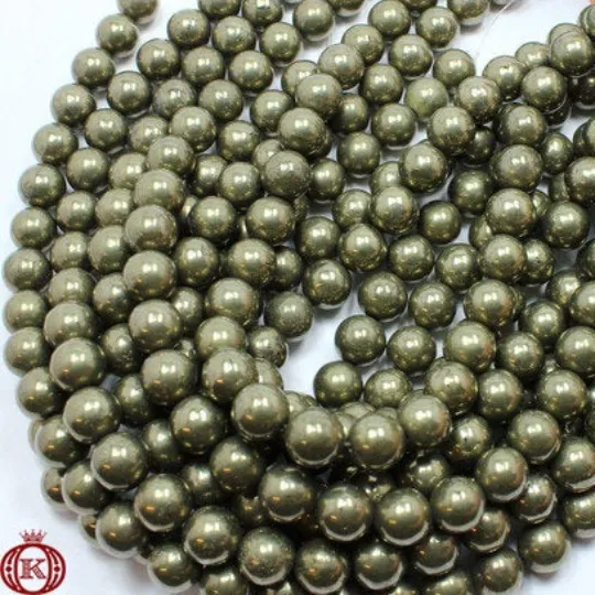 Pyrite Beads Smooth Round
