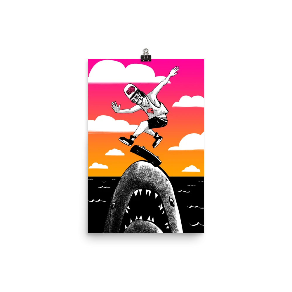 "Kickflip the Shark" Poster