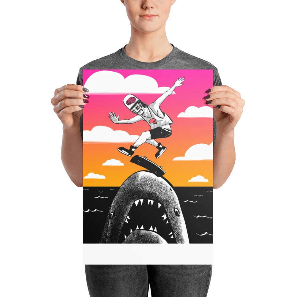 "Kickflip the Shark" Poster