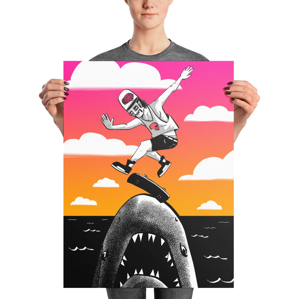 "Kickflip the Shark" Poster