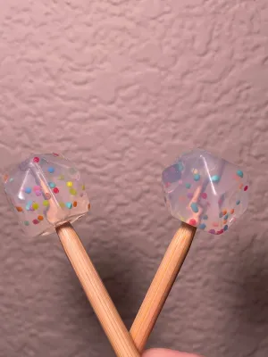 Rainbow Confetti Hexagons Point Protectors