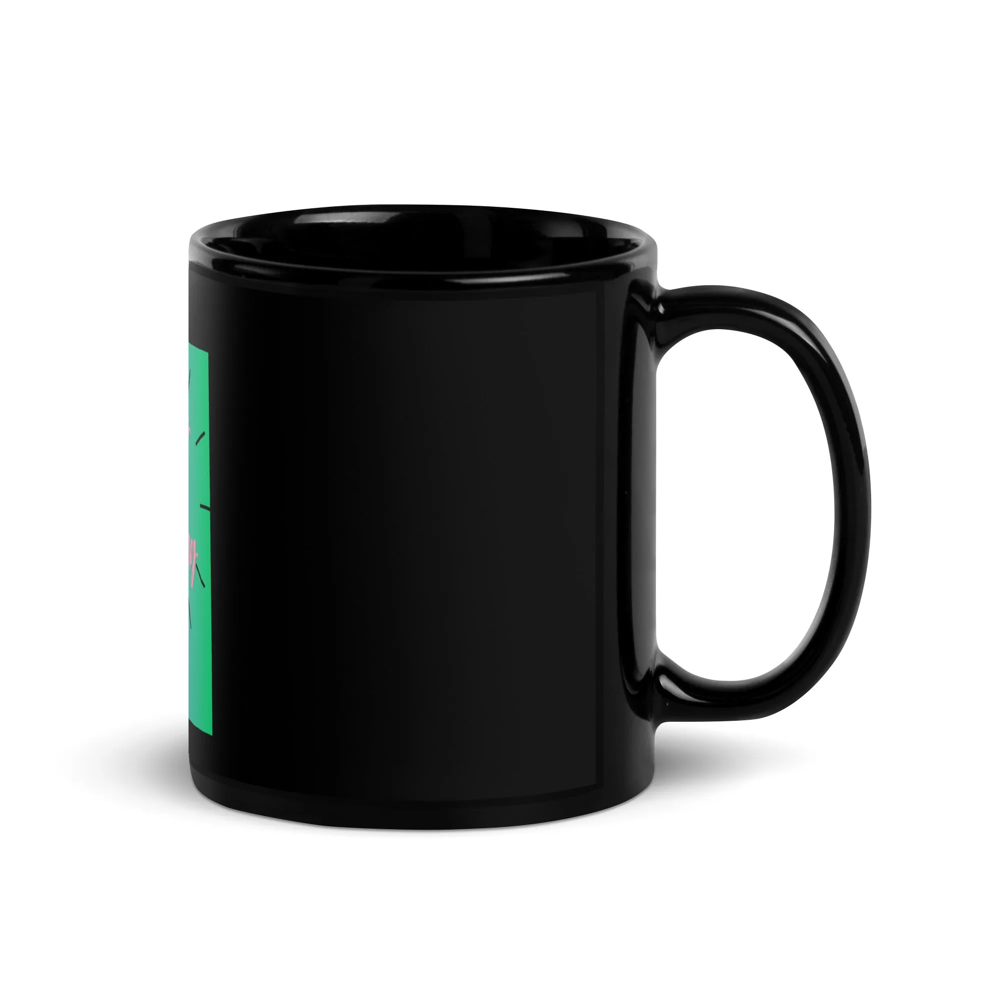 Rather Be Stitching Black Glossy Mug