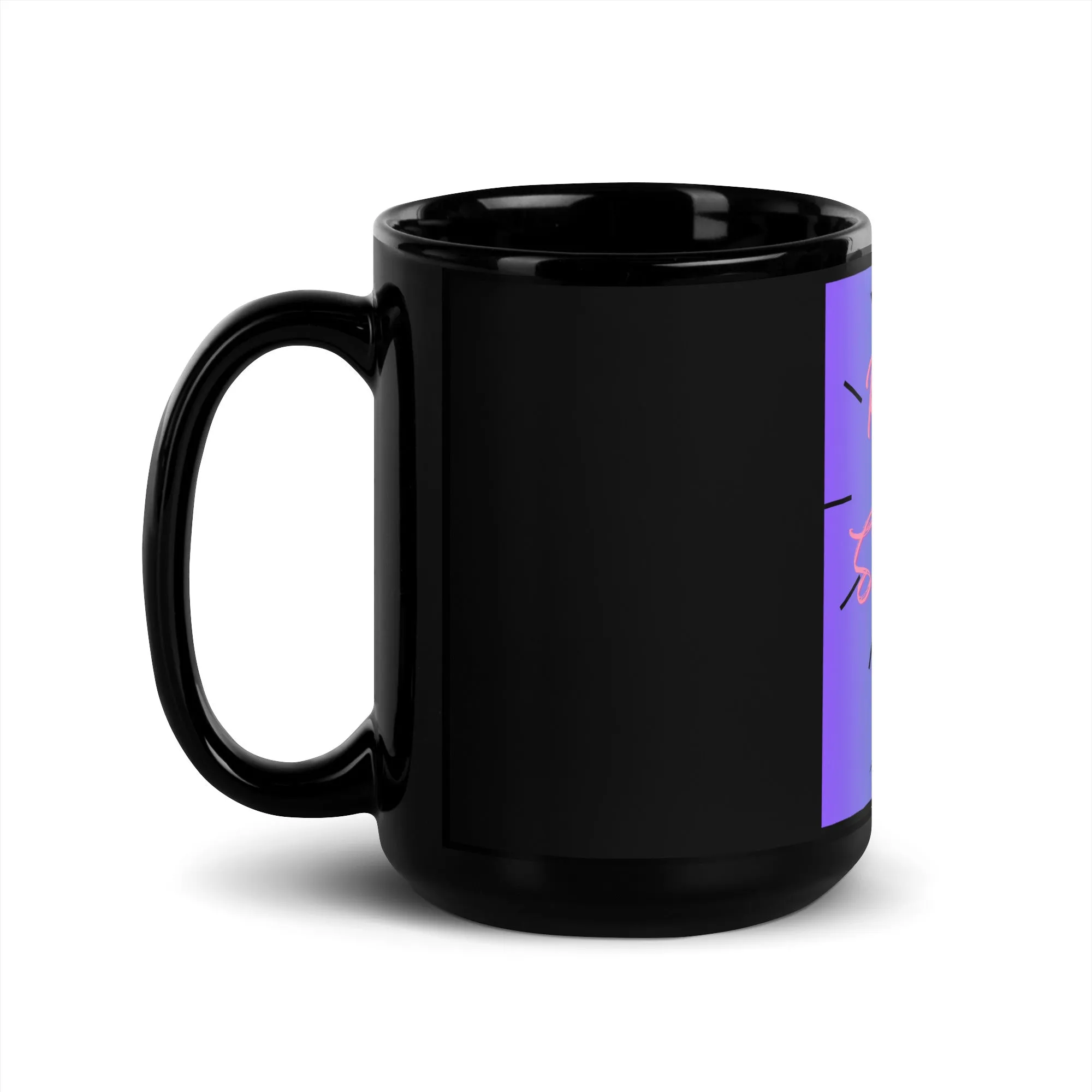Rather Be Stitching Black Glossy Mug