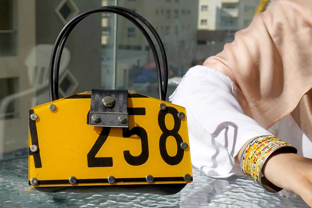 Recycled Number Plate Handbag