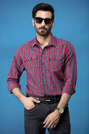Red Casual Shirt FS Regular Fit