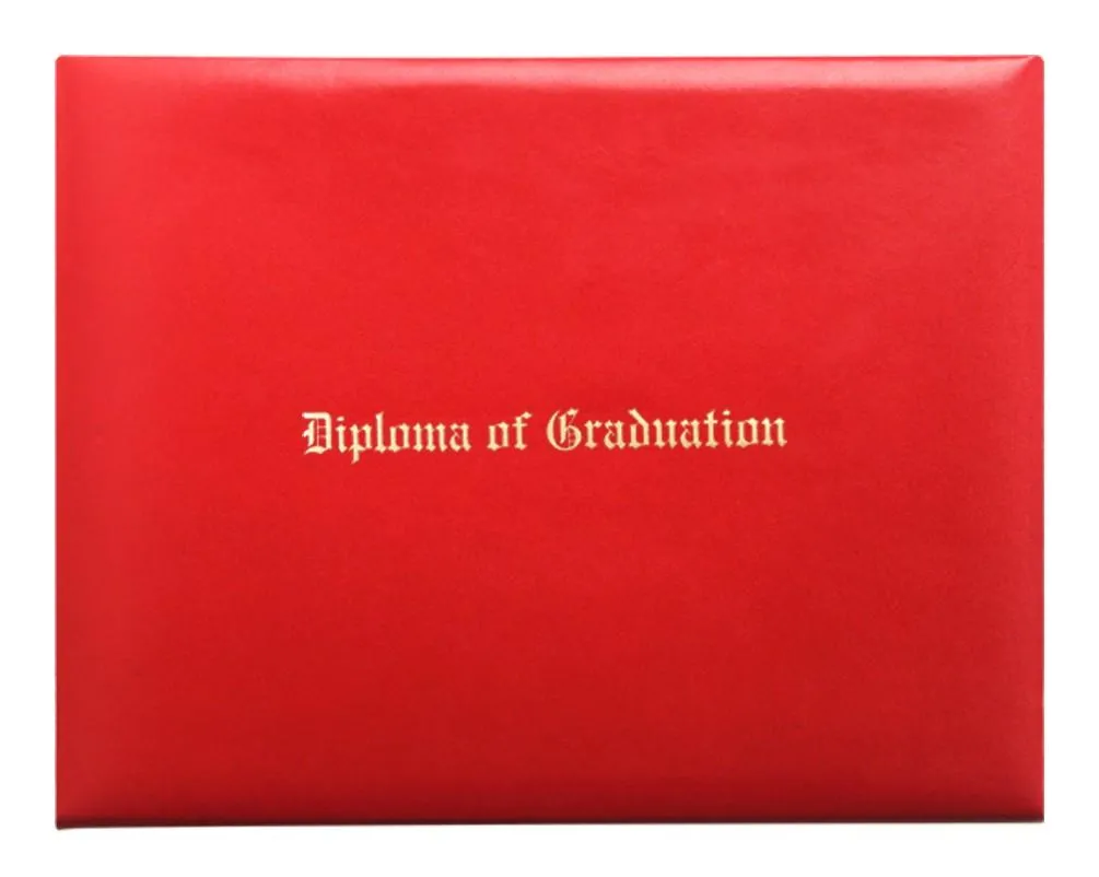 Red Imprinted Graduation Diploma Cover - College & High School Diploma Covers